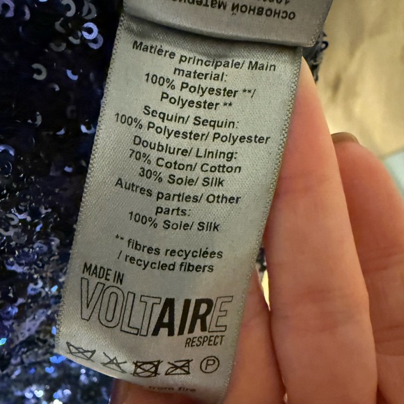 NWT - Zadig & Voltaire - Defile - Navy Sequin Mini Dress - Small - Picture 9 of 11